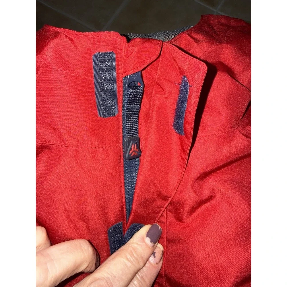 Old Navy Kids Size Large (10/12) Red Navy Blue Colorblock Hooded Windbreaker